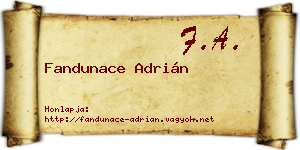 Fandunace Adrián névjegykártya